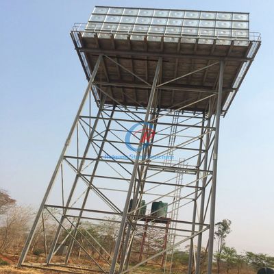 পরিবেশ বান্ধব গ্যালভানাইজড স্টিল ওয়াটার ট্যাঙ্ক টাওয়ার সবুজ বিল্ডিংয়ের জন্য টেকসই