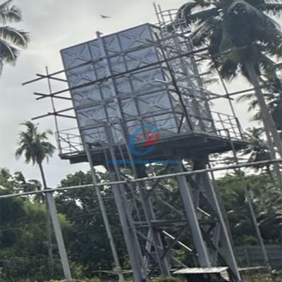 প্রাক-সমন্বিত গ্যালভানাইজড স্টিল ওয়াটার ট্যাঙ্ক দ্রুত ইনস্টলেশন স্টিল কাঠামো ওয়াটার টাওয়ার