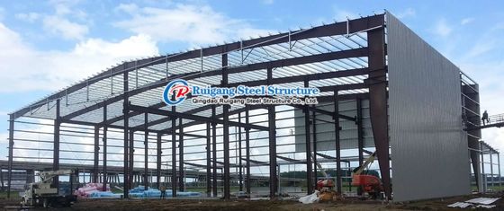 Q355B ছাদ দেয়াল সিস্টেম সহ ইস্পাত বিল্ডিং / ধাতব বিল্ডিং নির্মাণ