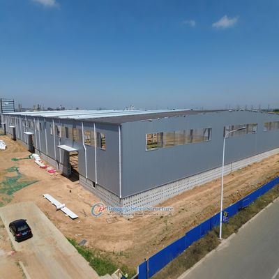 স্বচ্ছ প্যানেল সহ কাস্টম স্টিল স্ট্রাকচার গুদাম, প্রাকৃতিক আলোর জন্য