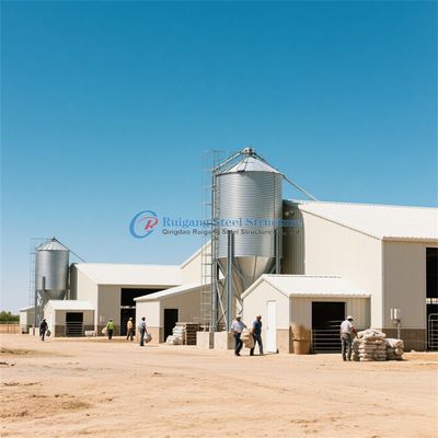 প্রিফ্যাব স্টিল স্ট্রাকচার পোল্ট্রি হাউস কাস্টমাইজড স্টিল ফ্রেম চিকেন কুপ