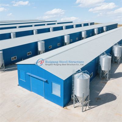 টেকসই ইস্পাত কাঠামো উত্পাদন কাস্টম গ্যালভানাইজড ইস্পাত গবাদি পশু বিল্ডিং